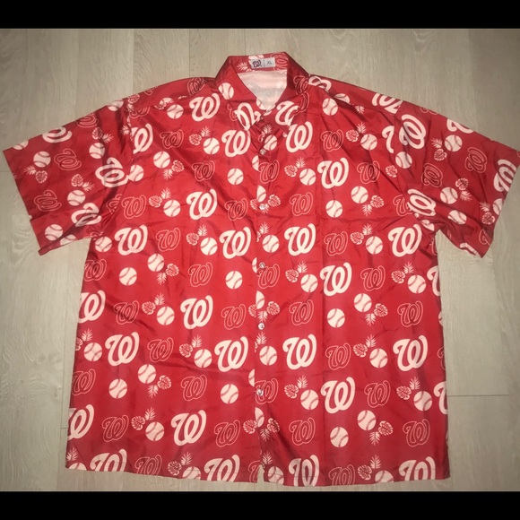 washington nationals button up shirt